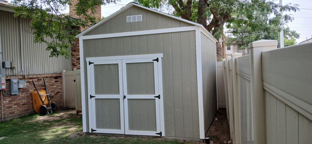 Backyard storage shed by shed builder in Lehi, UT designed for a family home