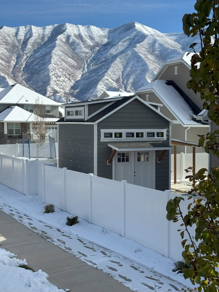 Backyard shed installation by shed builder in Spanish Fork, UT for a residential property