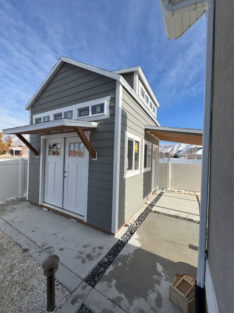 Premium shed services in Draper, UT installed by Solitude Custom Sheds team