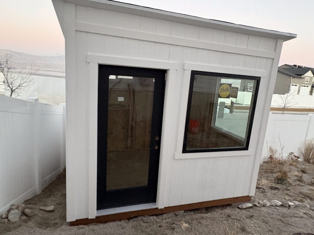 Custom she shed in Salt Lake City, UT by Solitude Custom Sheds team