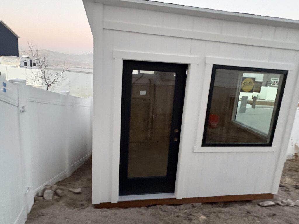 Modern she shed in Sandy, UT crafted by Solitude Custom Sheds