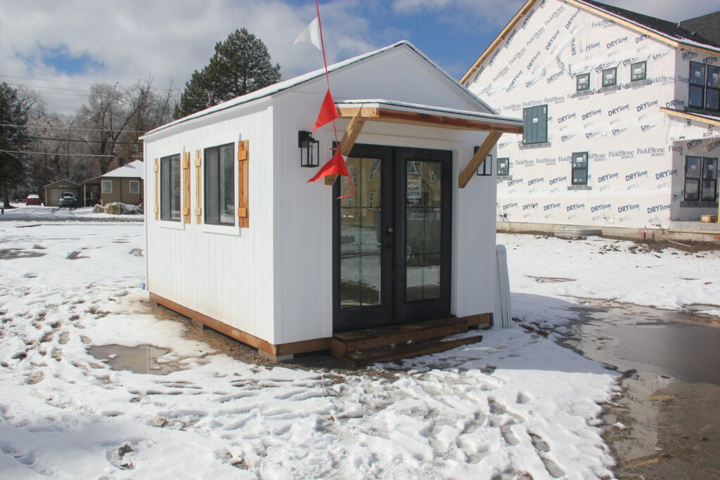 Outdoor golf shed in Riverton, UT built by Solitude Custom Sheds
