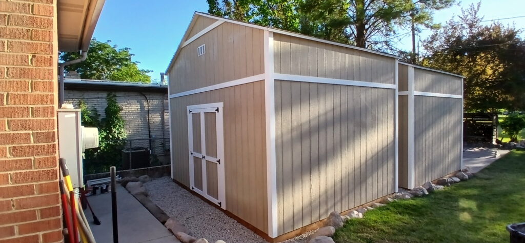 Weatherproof golf storage shed in Salt Lake City, UT by Solitude Custom Sheds